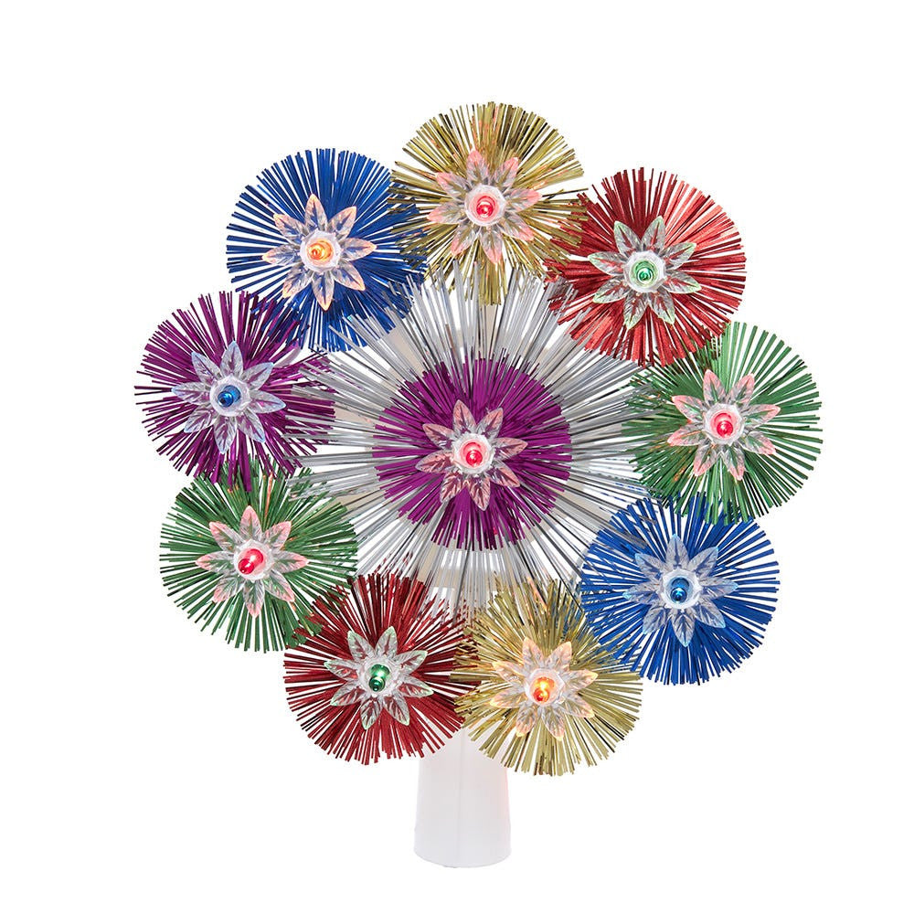 8.5" UL 10L Multicolor 9-Point Retro Star Treetop