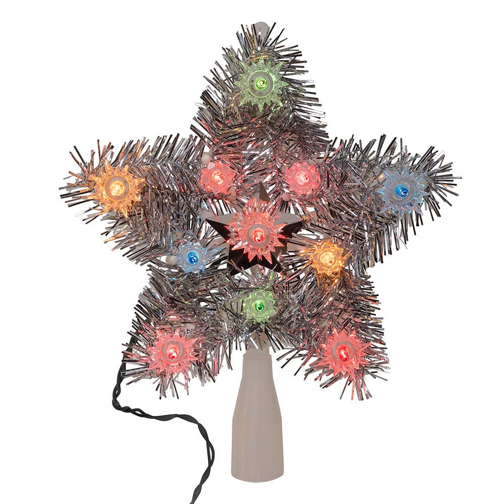 8" UL 11L Multicolor 5-Point Retro Star Treetop