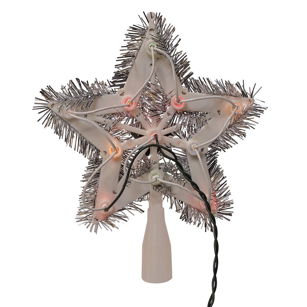 8" UL 11L Multicolor 5-Point Retro Star Treetop