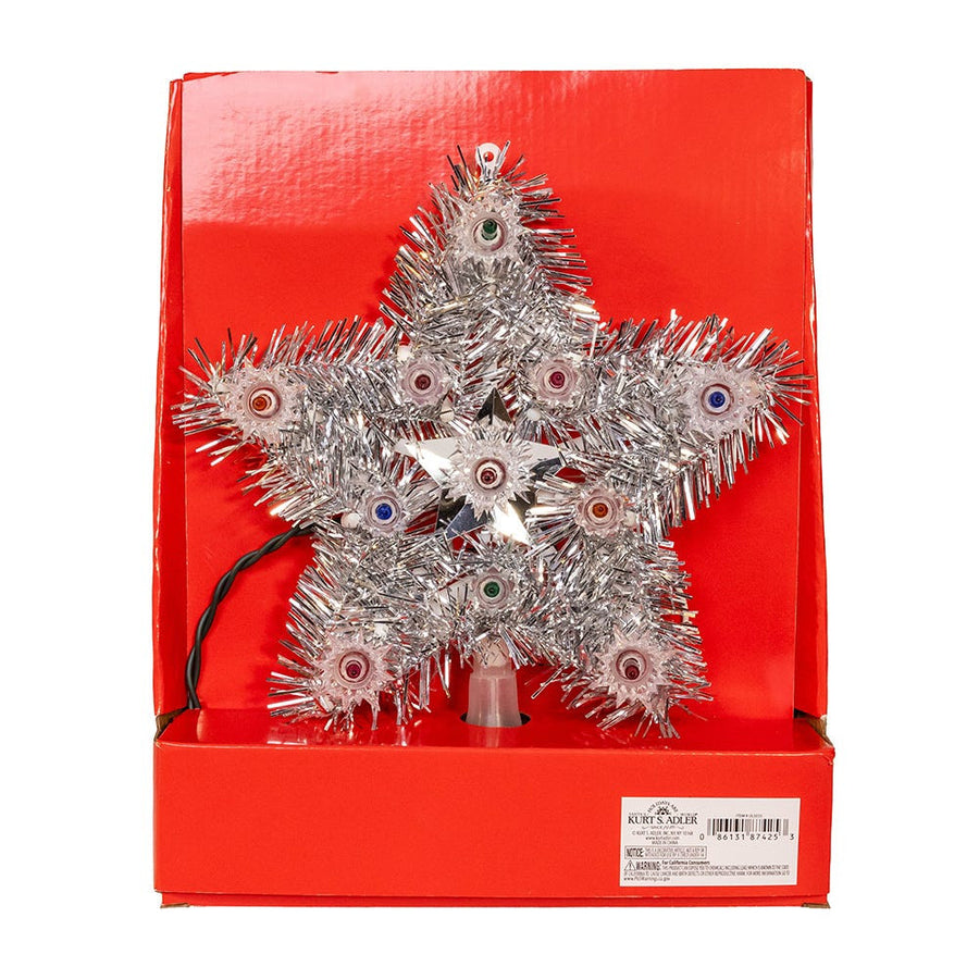 8" UL 11L Multicolor 5-Point Retro Star Treetop