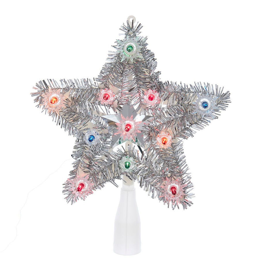 8" UL 11L Multicolor 5-Point Retro Star Treetop