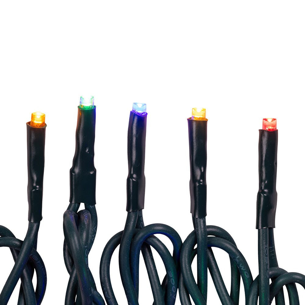 16.5' UL 100L Multicolor LED Green Wire Jingle Bright™ Light Set