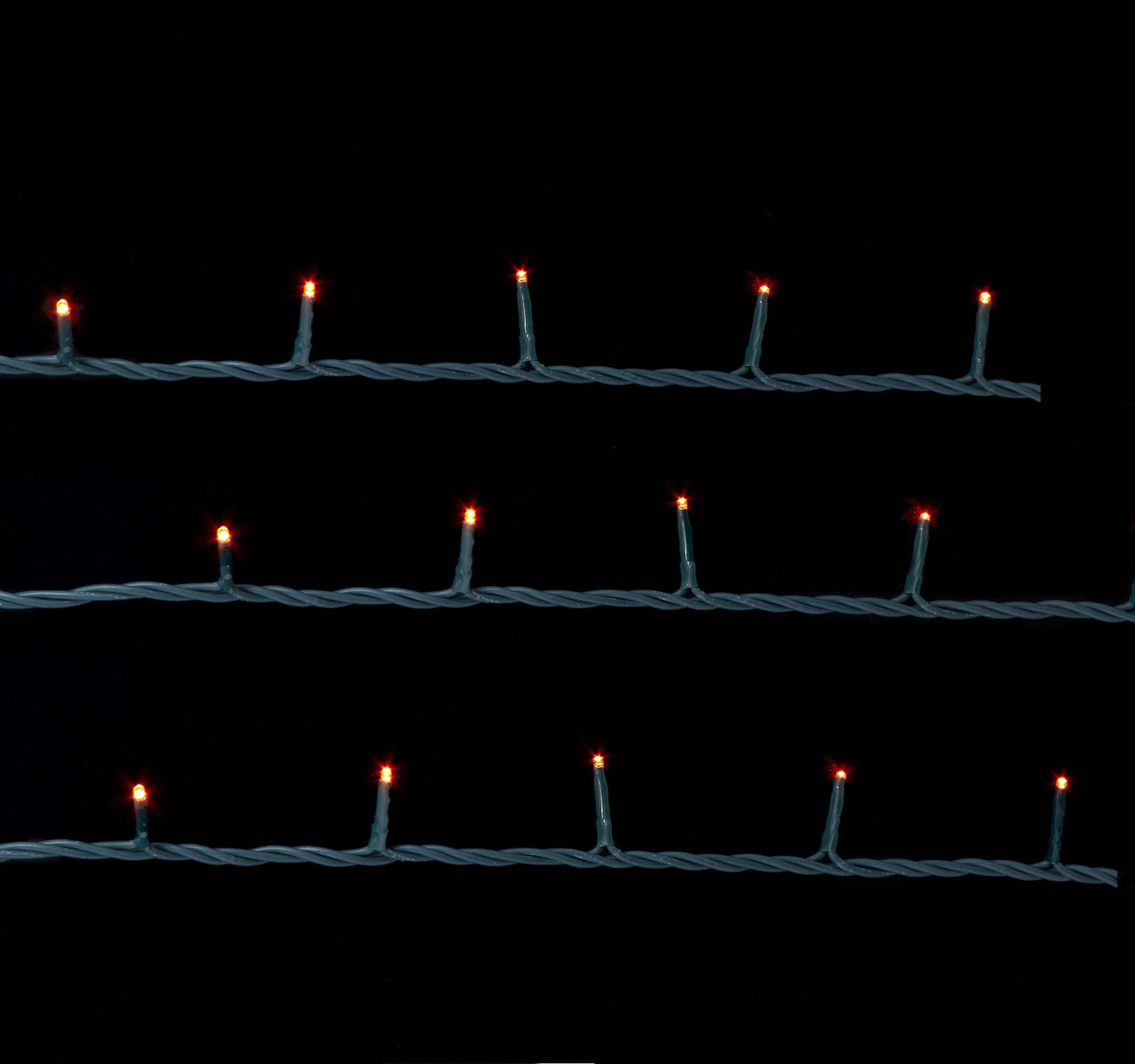 16.5' UL 100L Orange LED Green Wire Jingle Bright™ Light Set