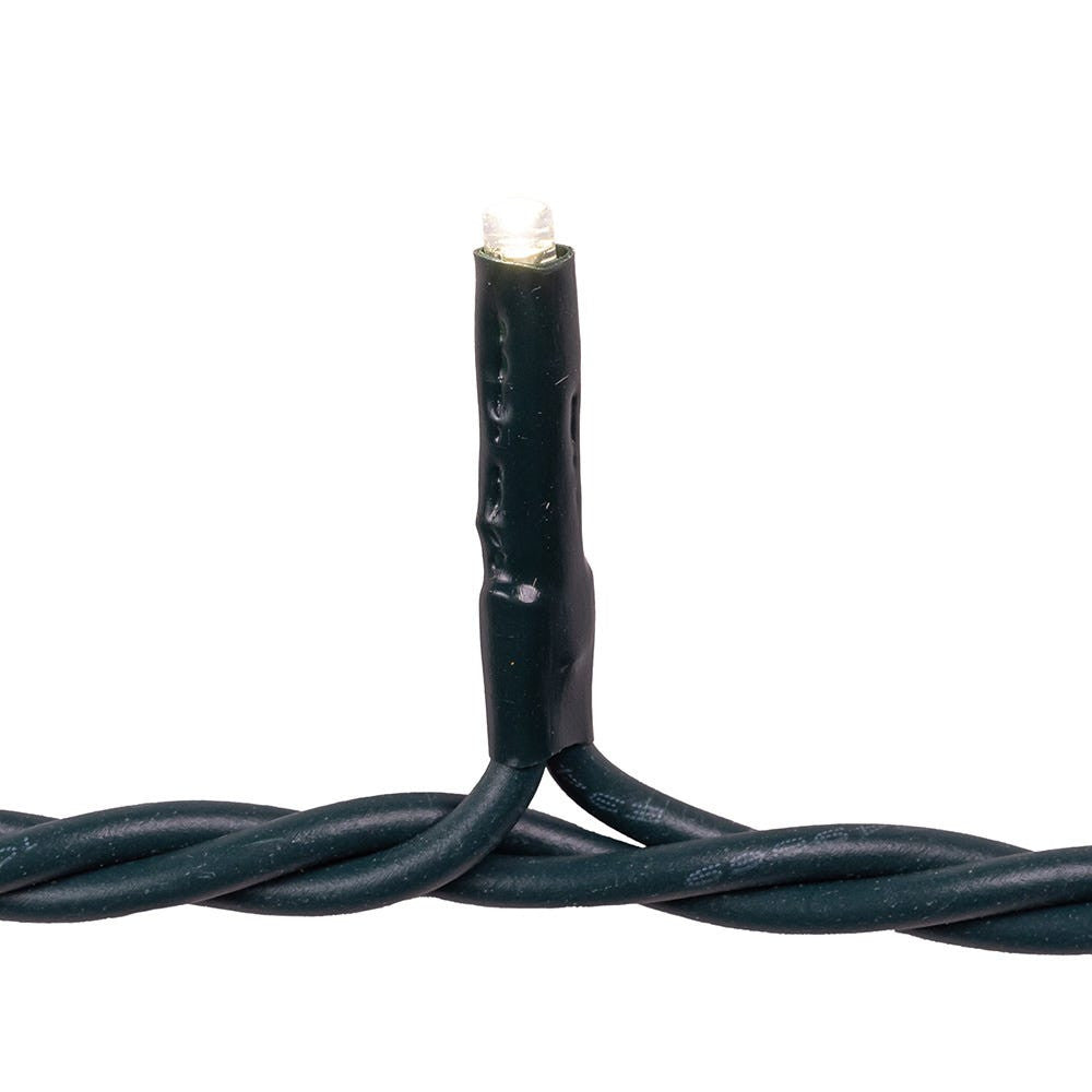 16.5' UL 100L Pure White LED Green Wire Jingle Bright™ Light Set