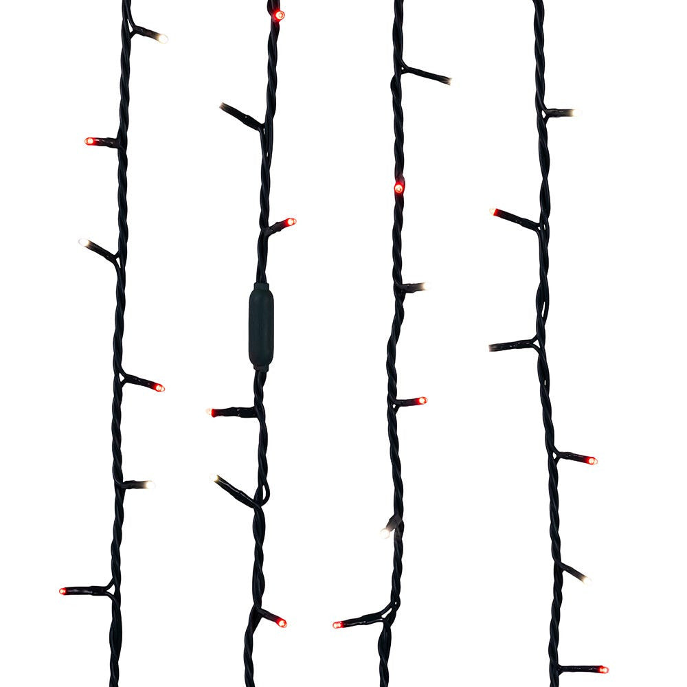 16.5' UL 100L Red & Pure White LED Green Wire Jingle Bright™ Light Set