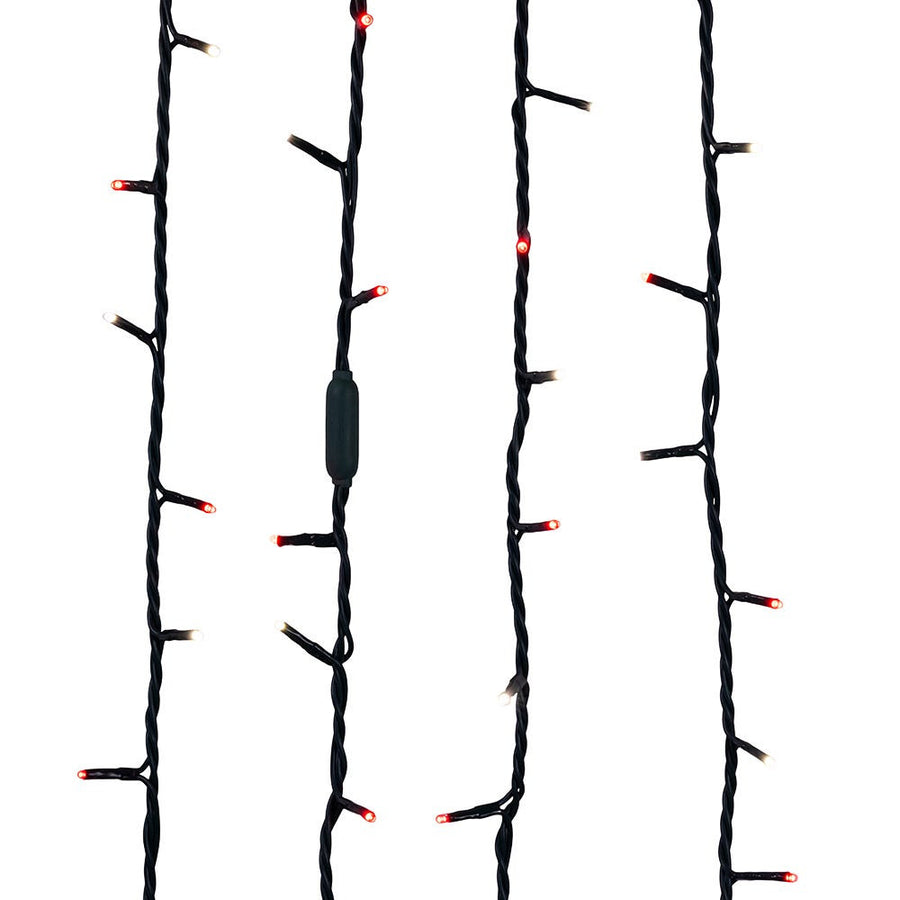16.5' UL 100L Red & Pure White LED Green Wire Jingle Bright™ Light Set