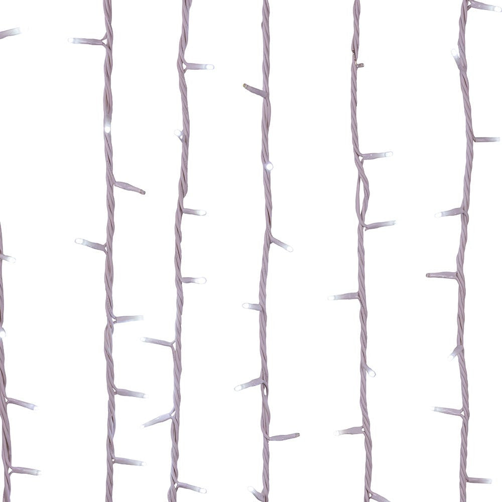16.5' UL 100L Cool White LED White Wire Jingle Bright™ Light Set