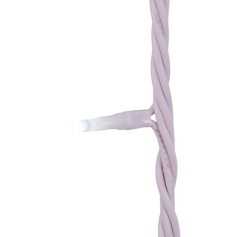 16.5' UL 100L Cool White LED White Wire Jingle Bright™ Light Set
