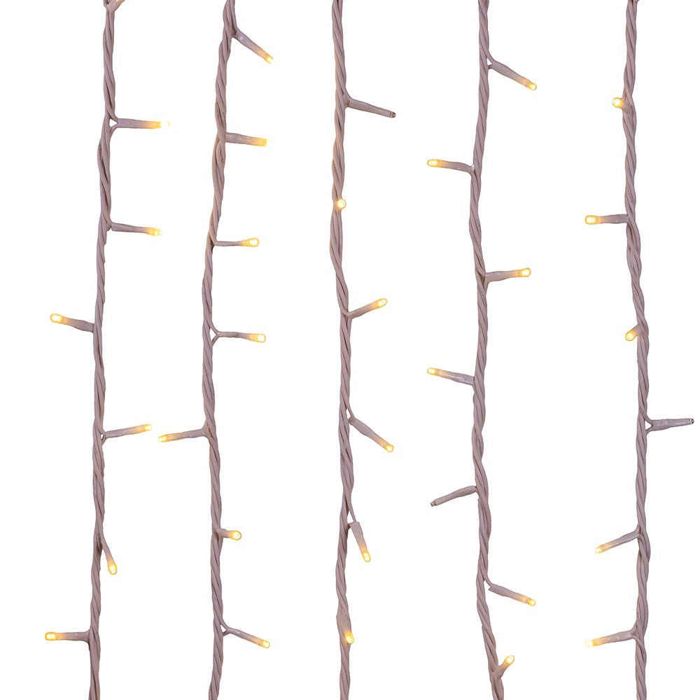16.5' UL 100L Warm White LED White Wire Jingle Bright™ Light Set