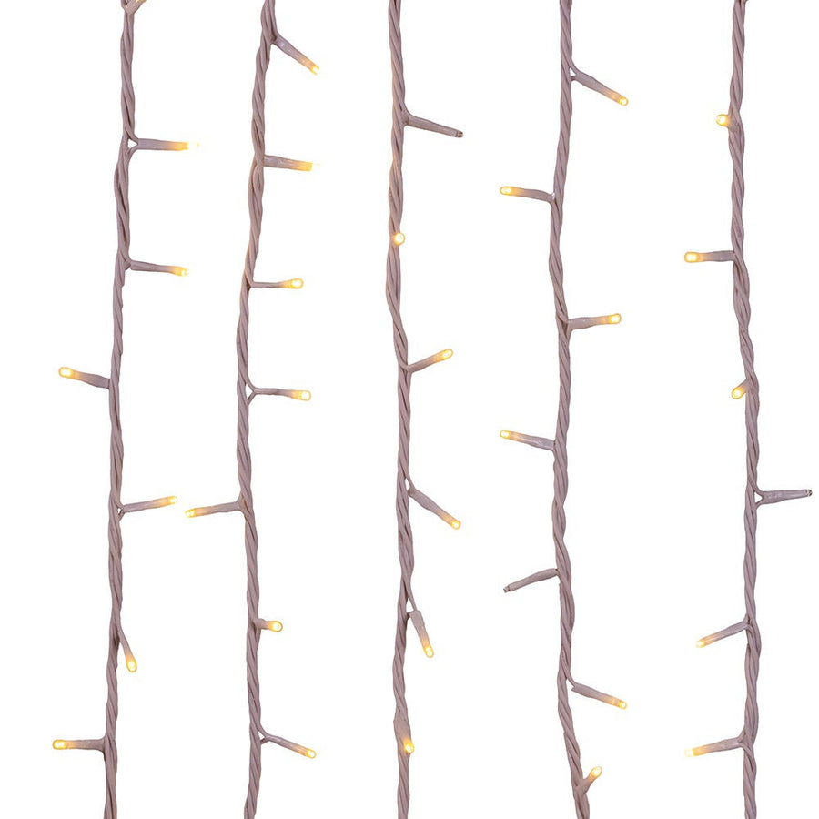 16.5' UL 100L Warm White LED White Wire Jingle Bright™ Light Set