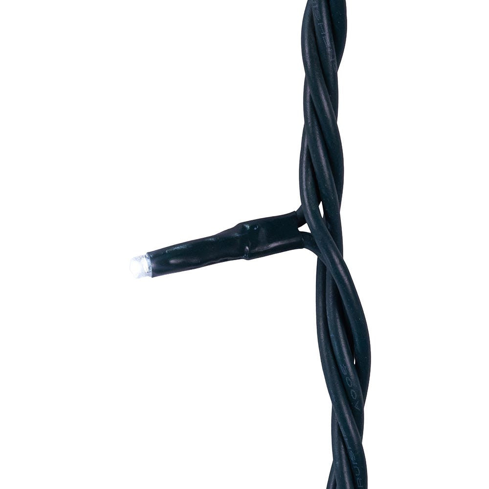 16.5' UL 100L Cool White 20% Twinkle LED Green Wire Jingle Bright™ Light Set