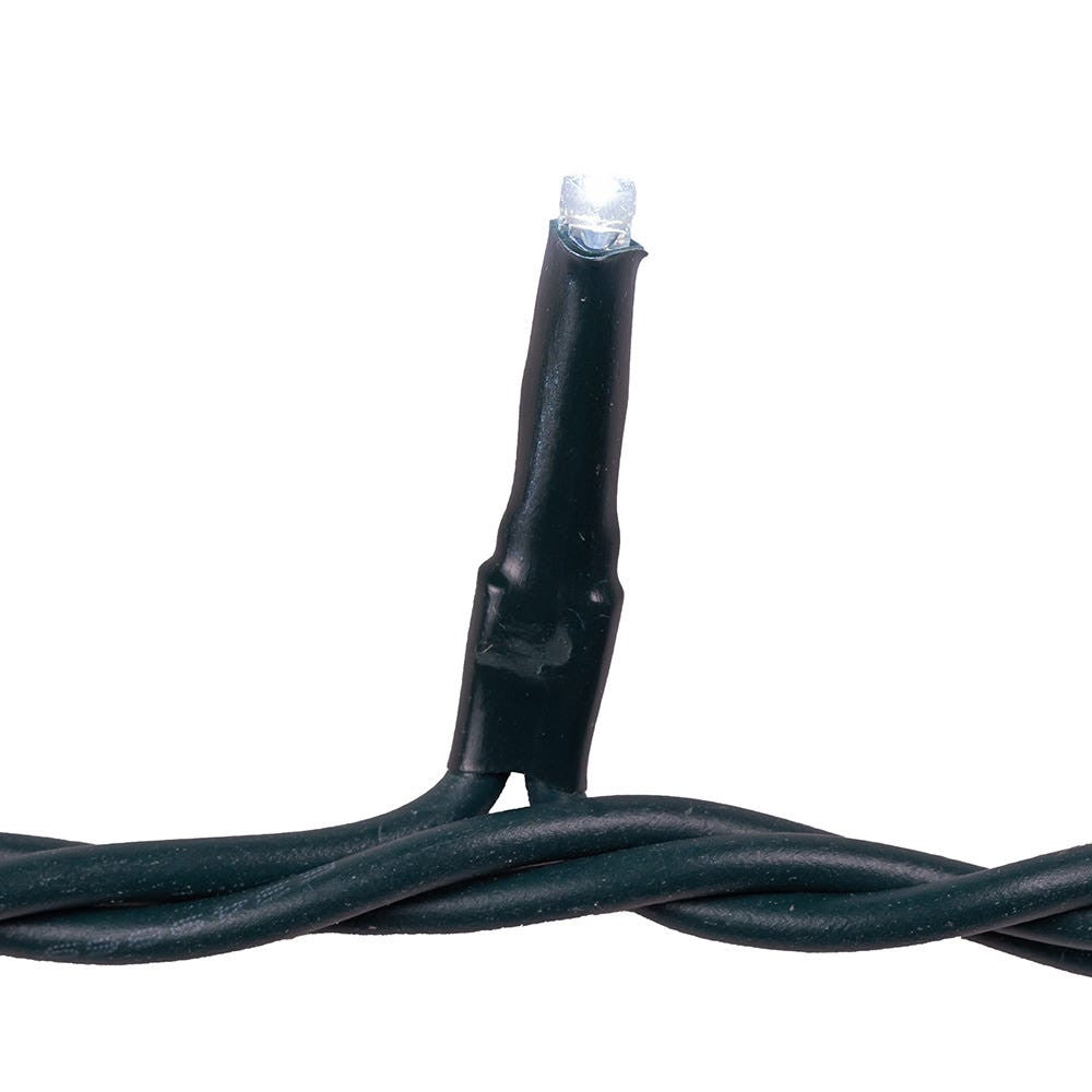 16.5' UL 100L Cool White 20% Twinkle LED Green Wire Jingle Bright™ Light Set