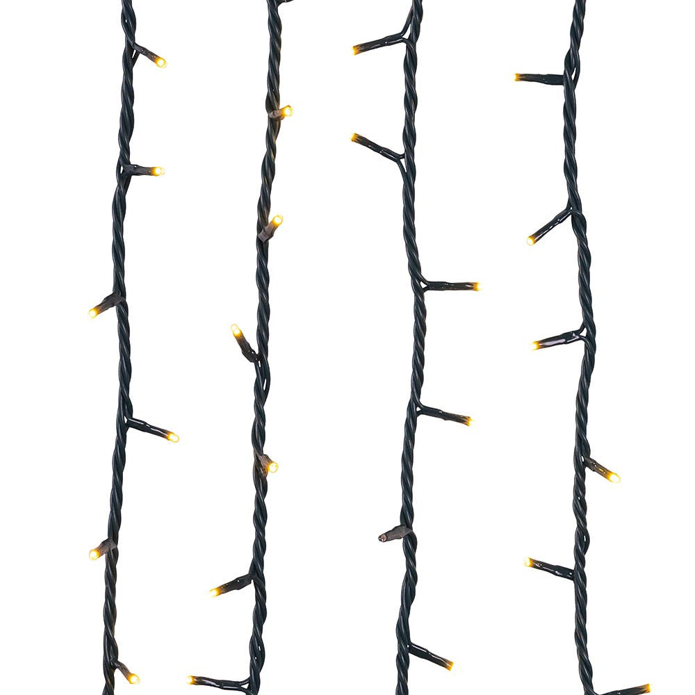 16.5' UL 100L Warm White 20% Twinkle LED Green Wire Jingle Bright™ Light Set