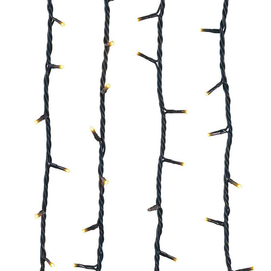 16.5' UL 100L Warm White 20% Twinkle LED Green Wire Jingle Bright™ Light Set