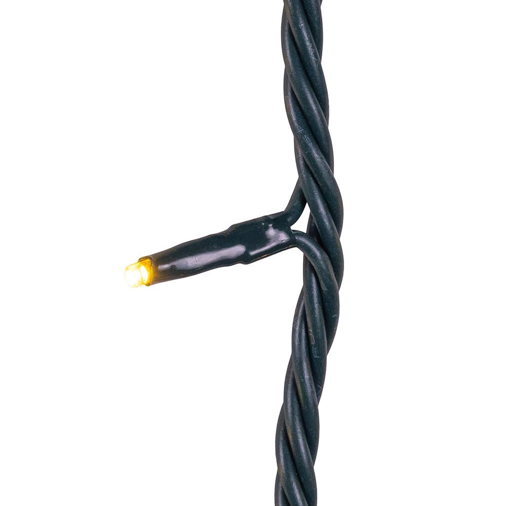 16.5' UL 100L Warm White 20% Twinkle LED Green Wire Jingle Bright™ Light Set