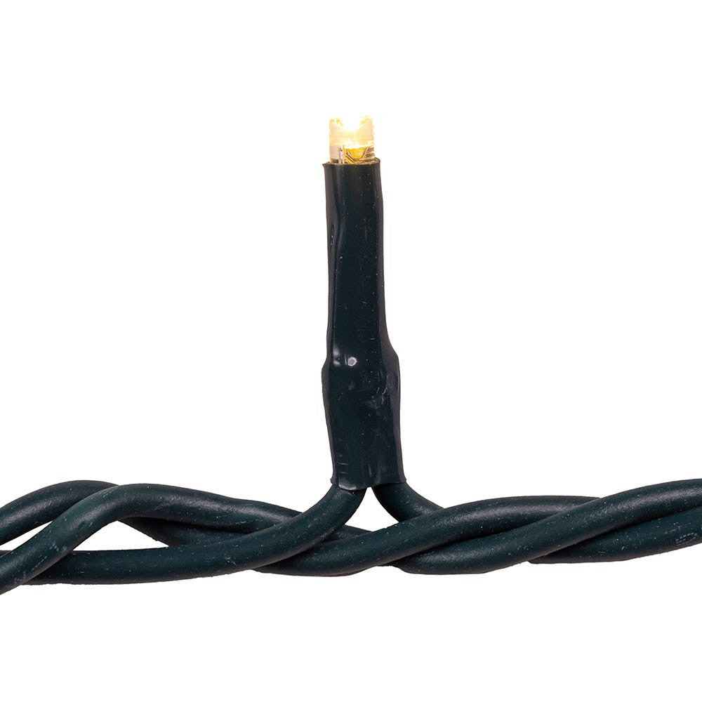 16.5' UL 100L Warm White 20% Twinkle LED Green Wire Jingle Bright™ Light Set