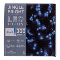 49.8' UL 300L Blue LED Green Wire Jingle Bright™ Light Set