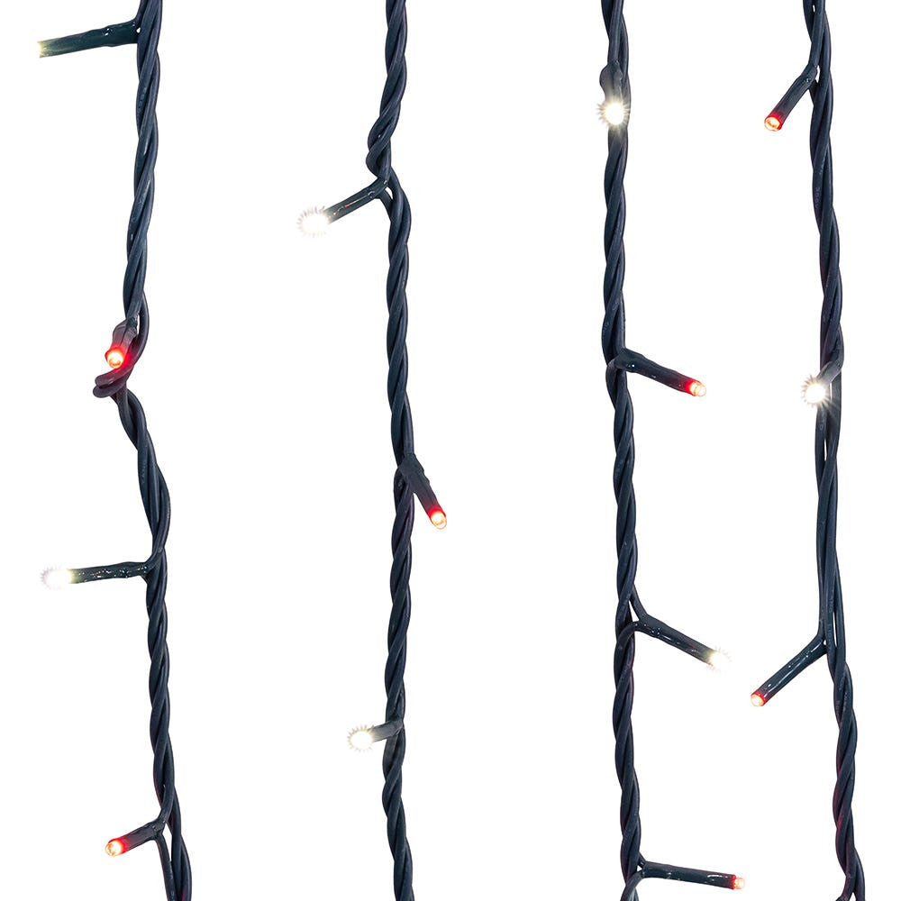 49.8' UL 300L Red & Pure White LED Green Wire Jingle Bright™ Light Set