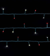 49.8' UL 300L Red & Pure White LED Green Wire Jingle Bright™ Light Set