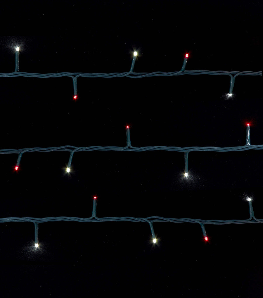 49.8' UL 300L Red & Pure White LED Green Wire Jingle Bright™ Light Set