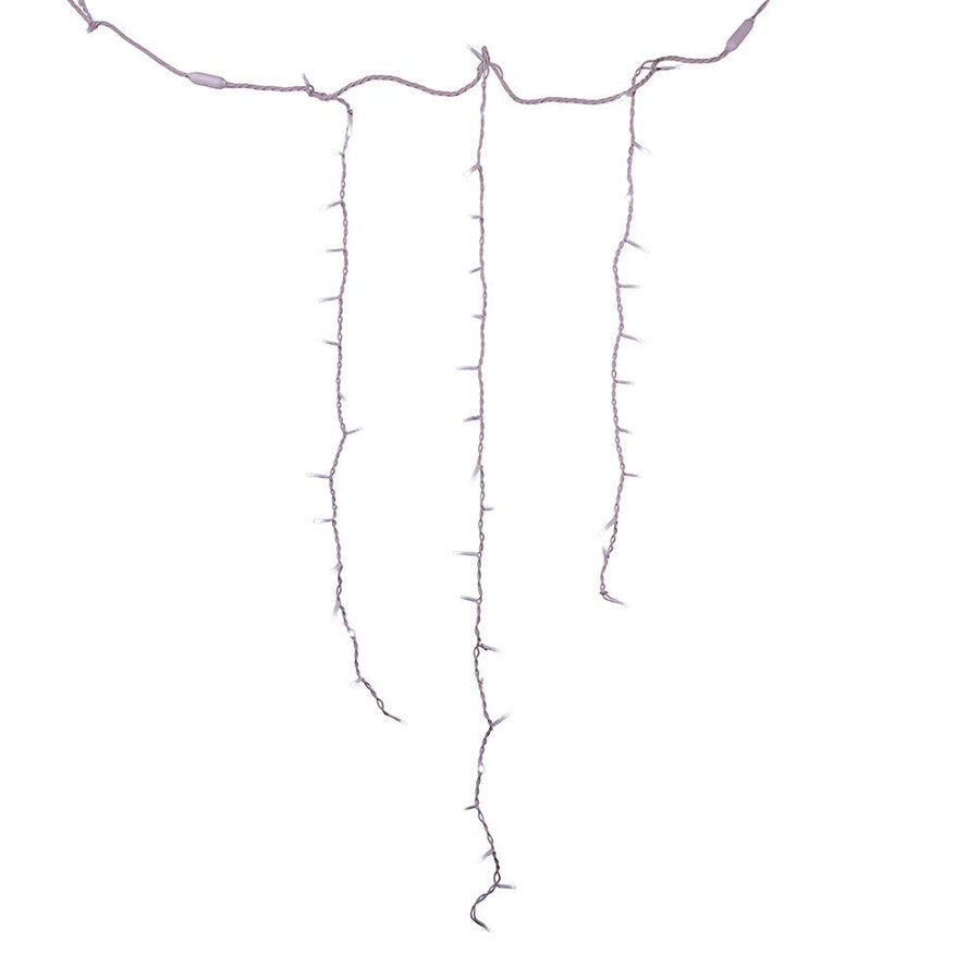 9.4' UL 196L Cool White 3MM LED Jingle Bright Connectible Icicle String Light with Rectifier