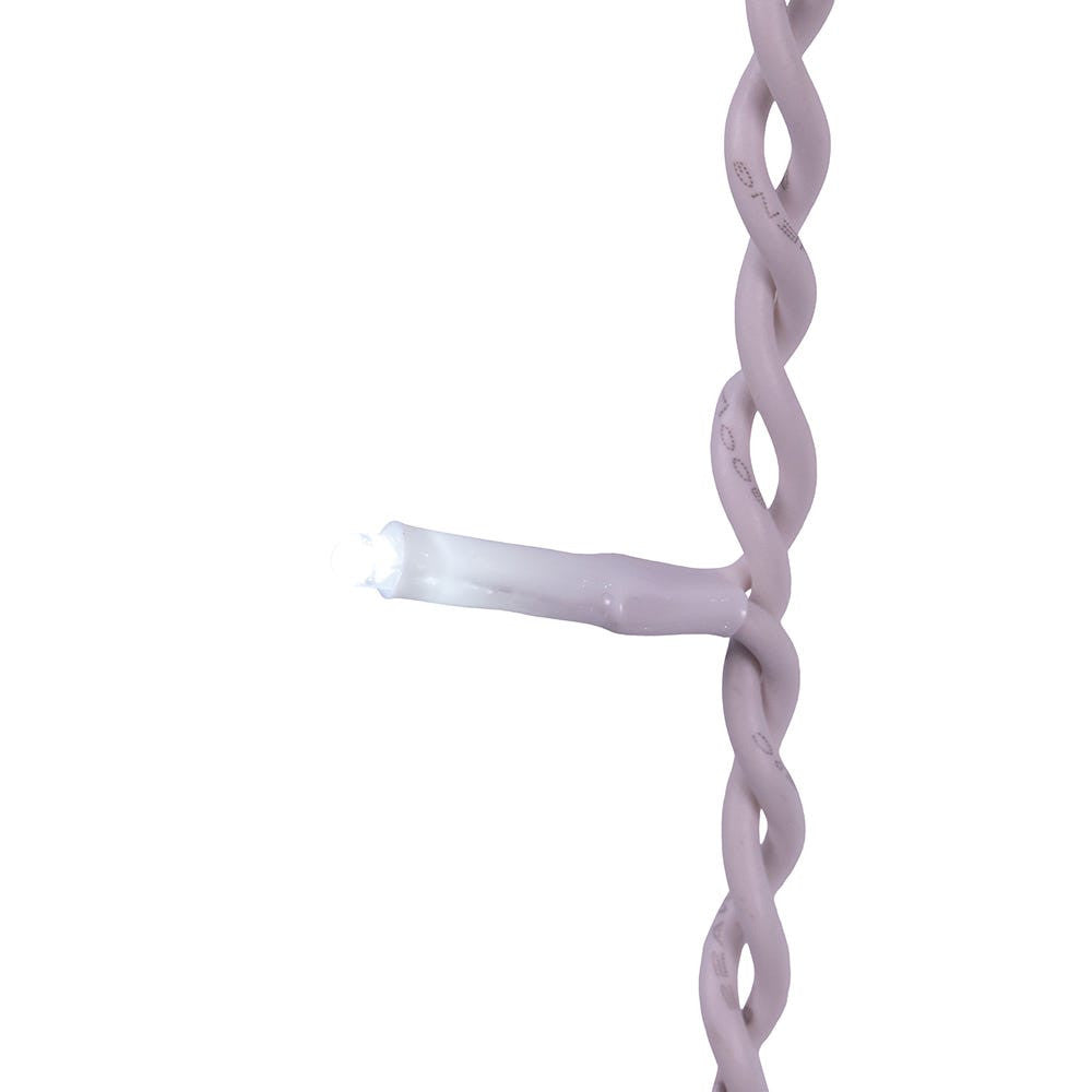 9.4' UL 196L Cool White 3MM LED Jingle Bright Connectible Icicle String Light with Rectifier