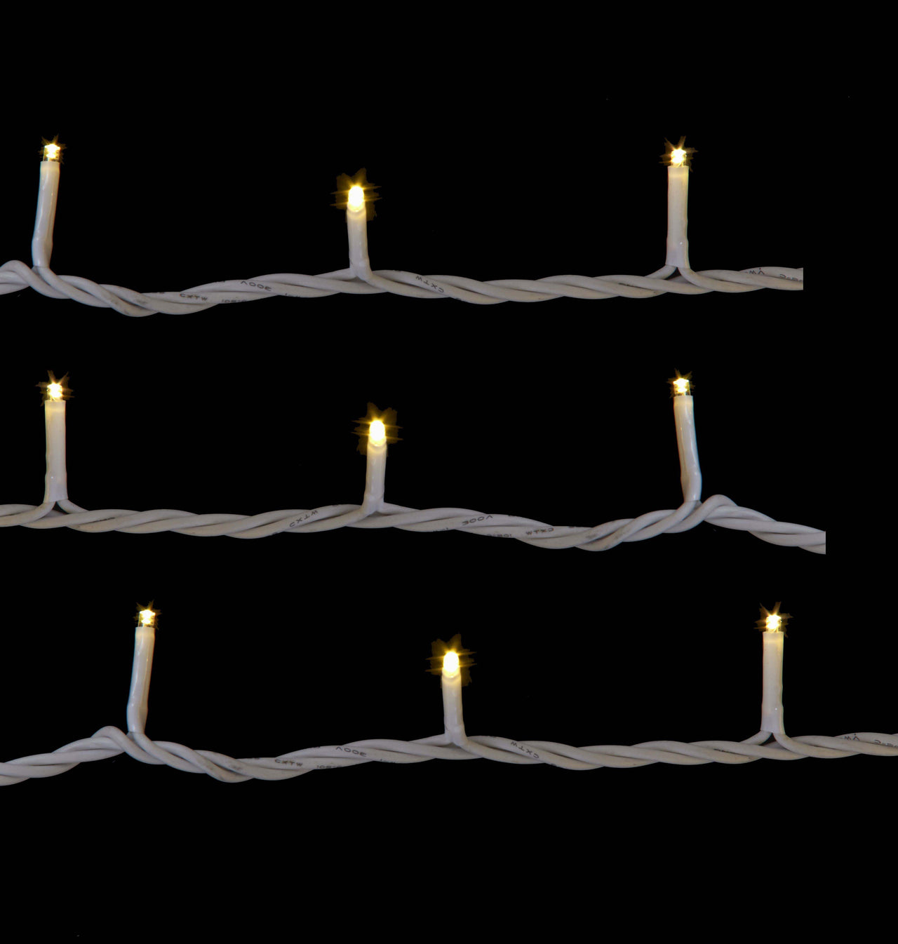 49.8' UL 300L Warm White LED White Wire Jingle Bright™ Light Set
