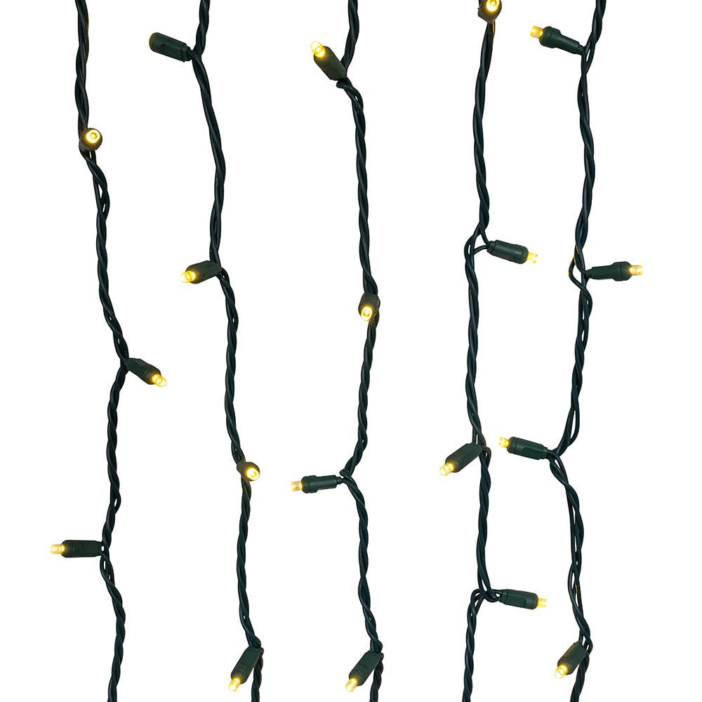 16.3' UL 50L Warm White Coaxial LED Bulk Connectible Light Set With Green Wire