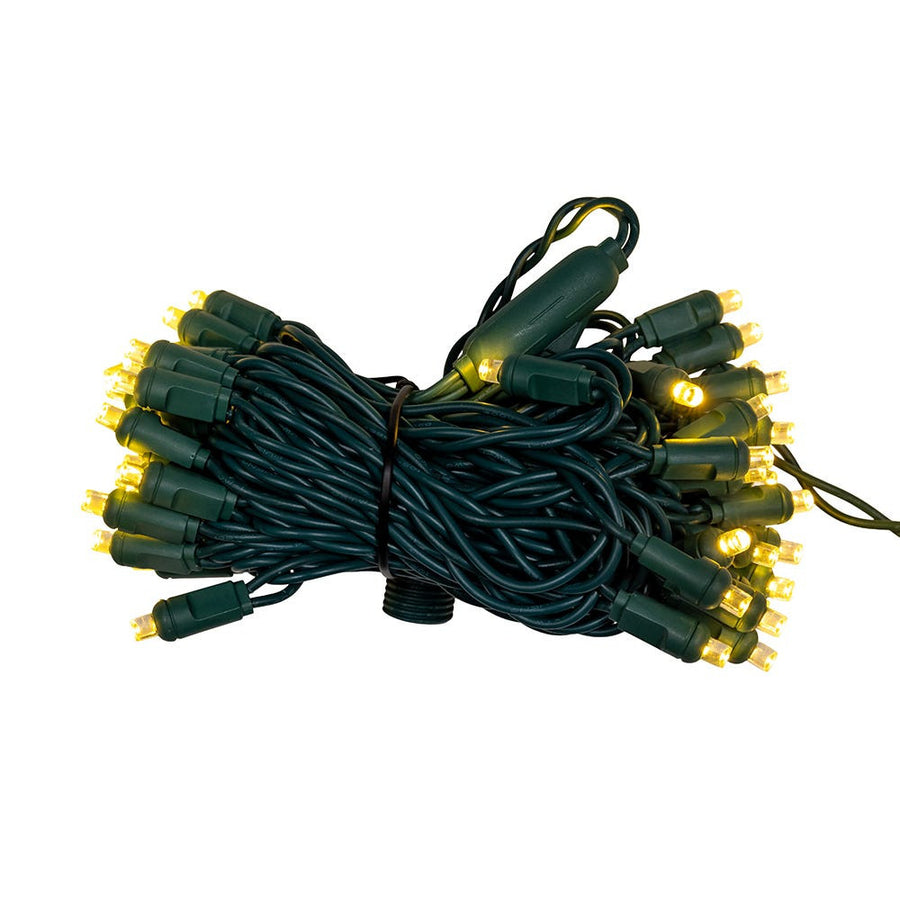 16.3' UL 50L Warm White Coaxial LED Bulk Connectible Light Set With Green Wire