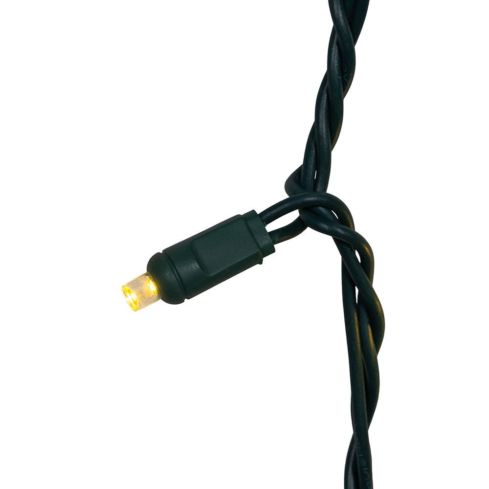 24.5' UL 50L Warm White Coaxial LED Bulk Connectible Light Set With Green Wire