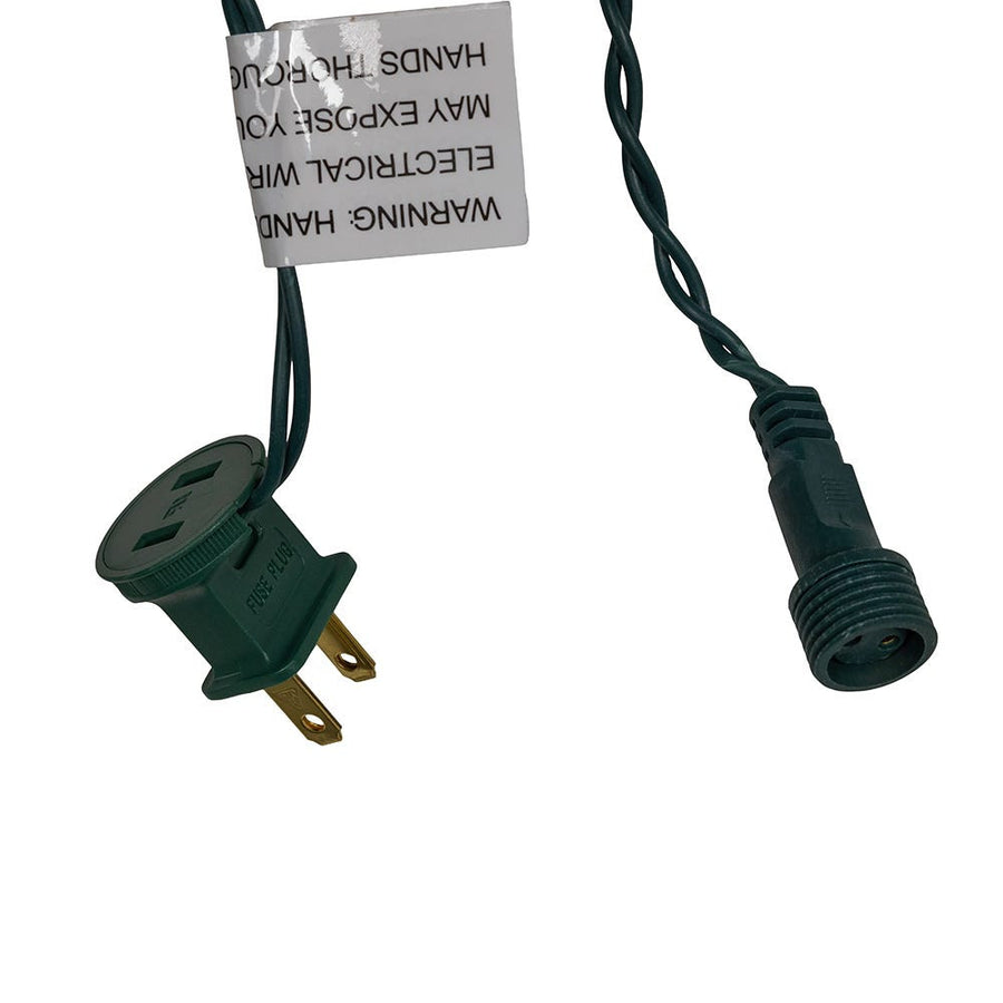 24.5' UL 50L Warm White Coaxial LED Bulk Connectible Light Set With Green Wire
