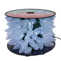 66' 100L Cool White LED Faceted C9 String Lights On Spool