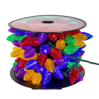 66' 100L Multicolor LED Faceted C9 String Lights On Spool