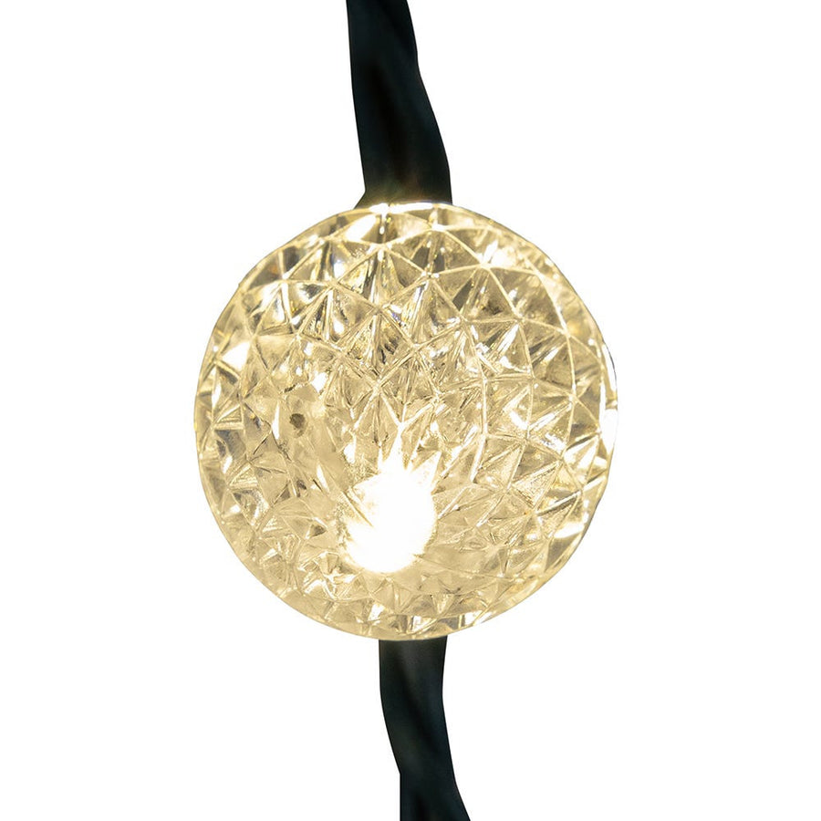 66' 100L Warm White LED Faceted C9 String Lights On Spool