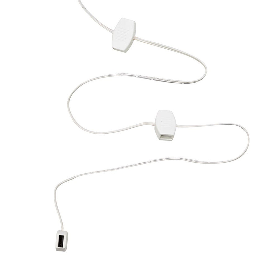 6' USB Power Extension Cord With White Wire and 6 Ports