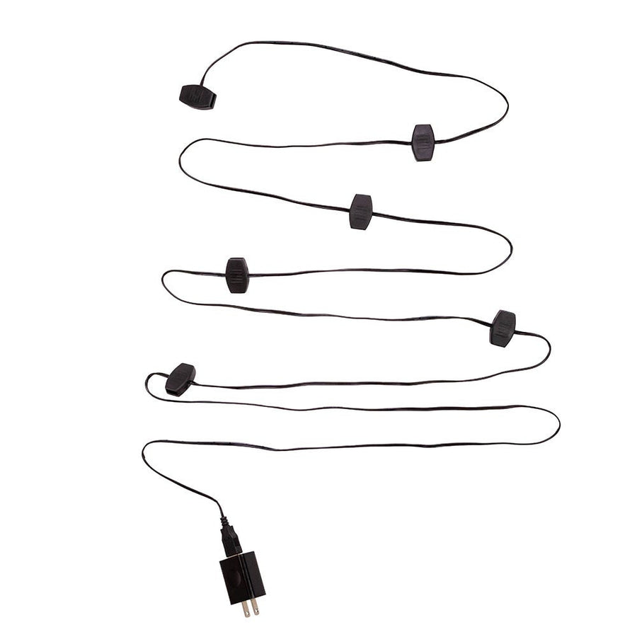 10' USB Power Extension Cord With Black Wire, Adapter & 12 Ports