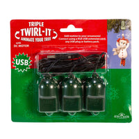 USB Twirl-It Triple Ornament Spinner with DC Motor