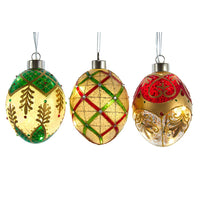 Glass Illuminated Gems USB Warm White LED Egg Shaped Ornaments