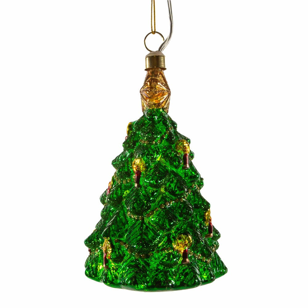 Glass Illuminated Gems USB Warm White LED Christmas Tree Ornament