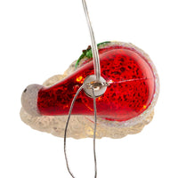 Glass Illuminated Gems USB Warm White LED Santa Moon Ornament