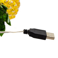 Glass Illuminated Gems USB Warm White LED Fairy Light Pineapple Ornament