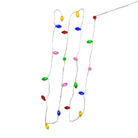9.3' Battery Operated 20L Multicolored Fairy LED In Bubble Shell Clear Wire Light Set In PDQ