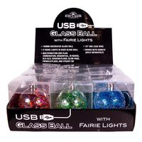 100MM Illuminated Gems USB Lighted Glass Ball Ornaments