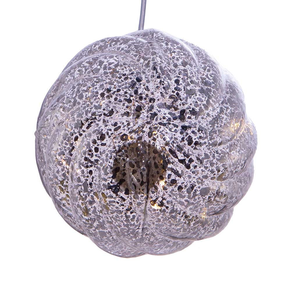 100MM Illuminated Gems Lighted USB Gold and Silver Glass Ball Ornaments