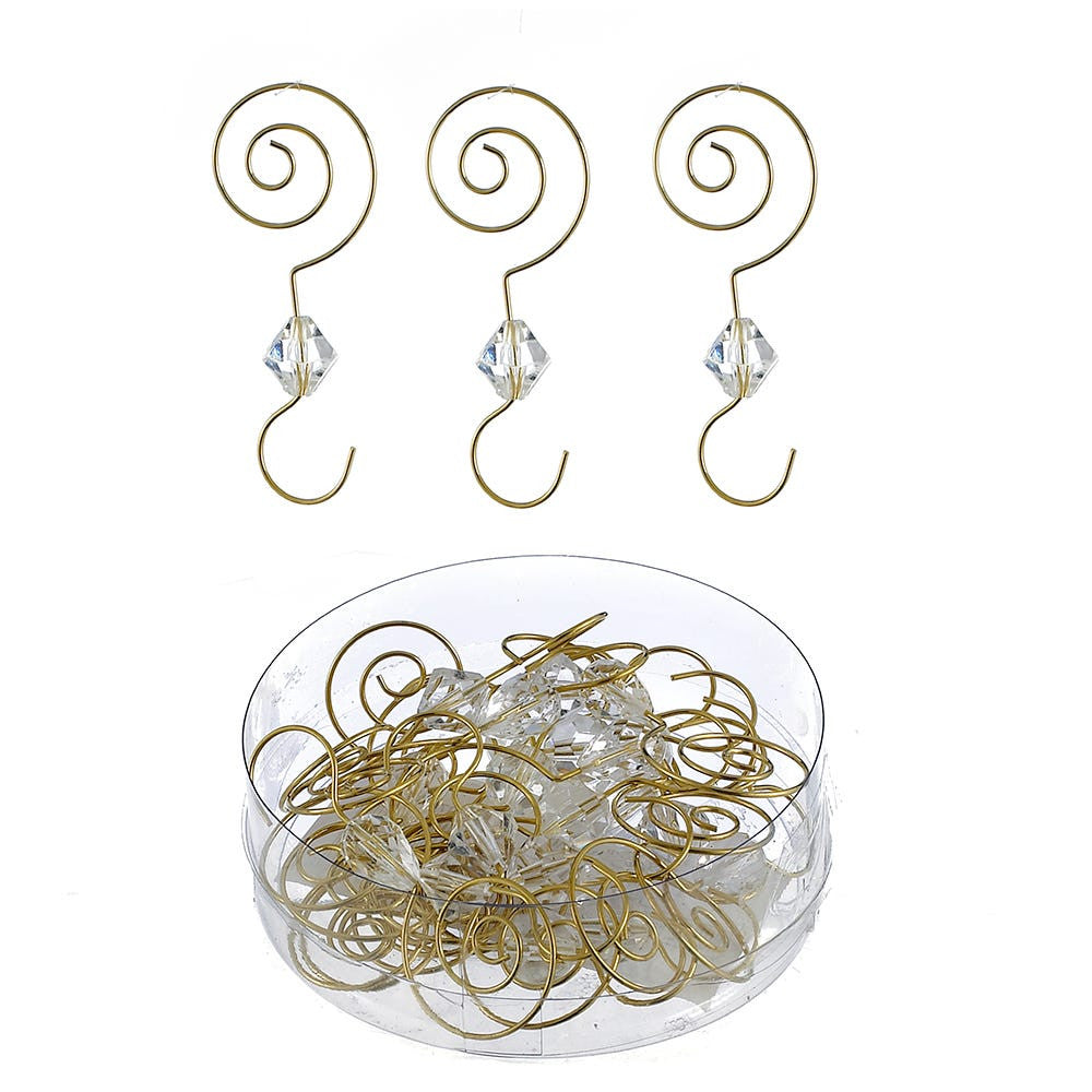 Clear Acrylic With Gold Wire Ornament Hooks