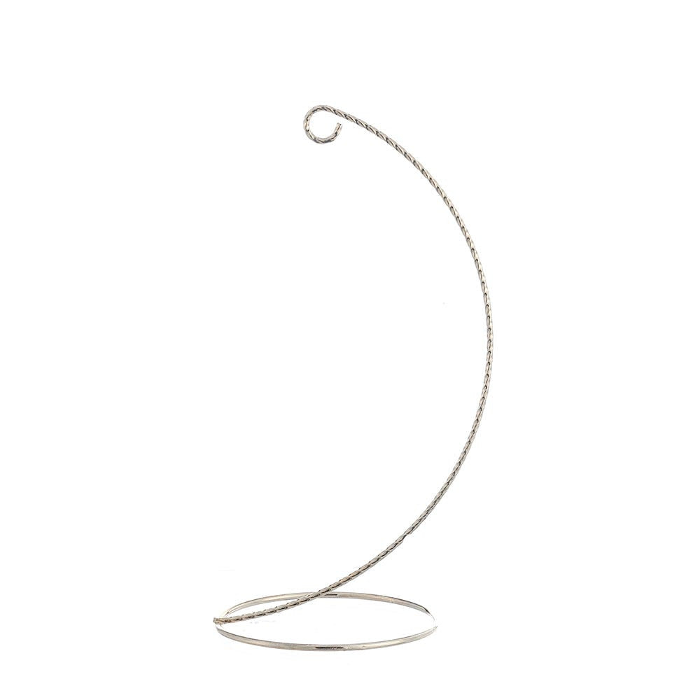 Twisted Silver Metal Ornament Stand