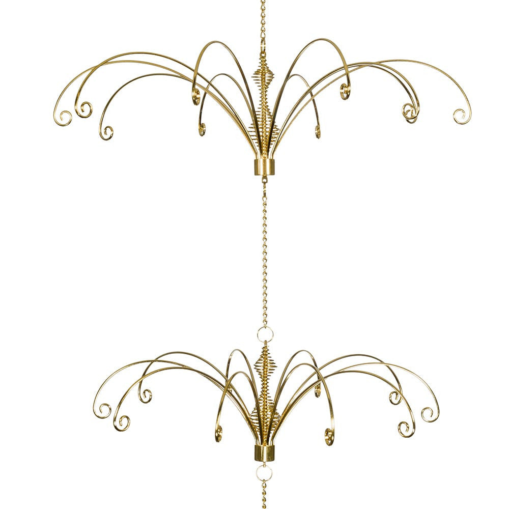 Metal Gold Ceiling Suspended Christmas Tree