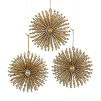 Gold and Silver Burst Snowflake Acrylic Ornaments