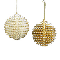 Silver and Gold Pinecone Ball Ornaments
