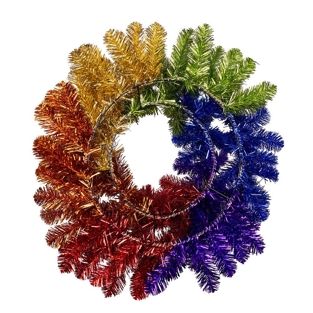 24" Un-Lit Foil Rainbow Pride Wreath